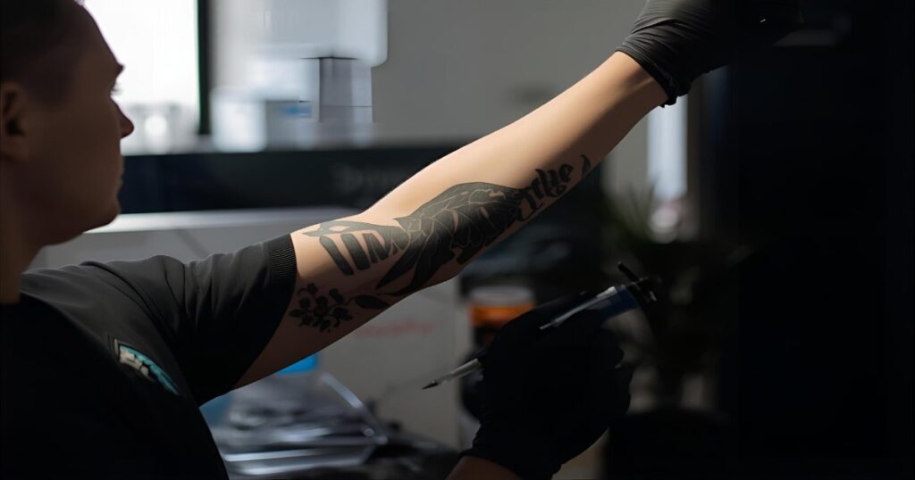 sonhar que está fazendo tatuagem no braço