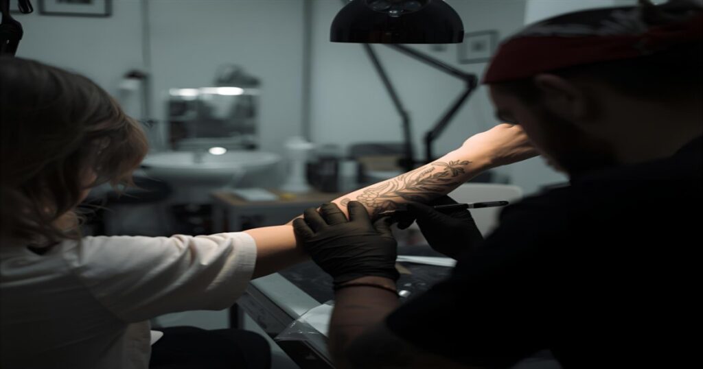 sonhar que está fazendo tatuagem no braço